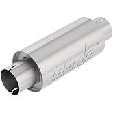 BORLA 401343 Resonator/Specialty Resonator - 3" Center Inlet/ 3" Center Outlet 5" Round x 10" Long Body 15" Overall Length. Universal Part. Reversible Design. Notched Necks.
