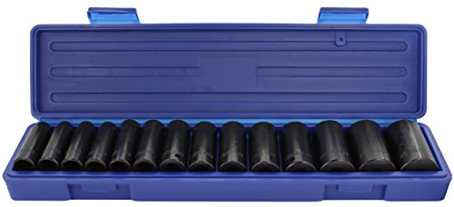 Drixet 1/2" Drive Deep Metric Impact Socket Set | 14-Piece 6-Point CR-V Sockets with Case | Includes Sizes: 10, 11, 12, 13, 16, 17, 18, 19, 21, 22, 24, 27, 30 & 32mm - Thumbnail 3
