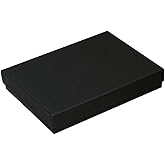 6 Pack Matte Black Cotton Filled Jewelry Gift, Displays Boxes for Jewelry Sets, Necklaces, Bracelets and Watches, Size 7 1/8" x 5 1/8" x 1 1/8" Inch - by R J Displays