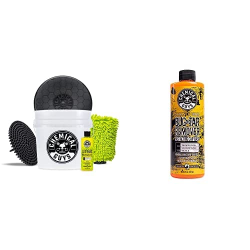 Chemical Guys CWS_104_16BK Car Wash Detailing Bucket, Mitt