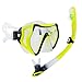 WACOOL Professional Snorkeling Snorkel Diving Scuba Package Set with Anti-Fog Coated Glass Purge Valve and Anti-Splash Silicon Mouth Piece for Men Women (Adults,Yellow)