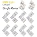 FSJEE 8mm 3528/2835 LED Strip Light Connectors Kits with 10PCS L Shape 2 Pin Right Angle Corner Solderless Connector and 10PCS 2 Pin 8mm Wide LED Solderless Connect Wire for 2835 Single Color Strips