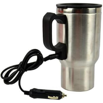 Amazon.com : Heated Stainless Steel Mug Car Coffee Cup ...