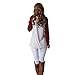 levaca Womens Raglan Long Sleeve Button Trim Waist Line Patchwork Tunic Top Shirts