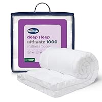 Silentnight Ultimate Deep Sleep 10cm Mattress Topper Double Bed - Luxury 4 Inch Thick Soft Mattress Enhancer Pad with Easy Fit Straps – Hypoallergenic and Machine Washable – Double – 190x135cm