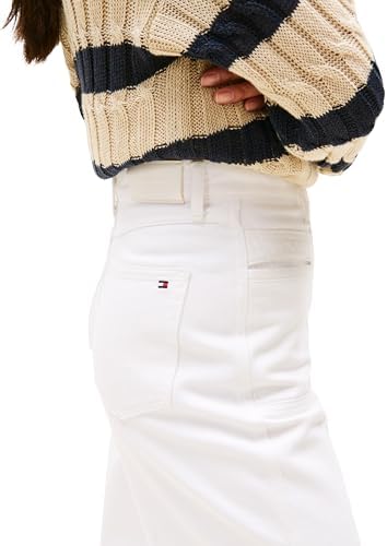 Vaqueros Mujer White Relaxed Straight Cintura Alta, Blanco (White), 34W/32L