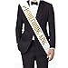 Homecoming King and Queen Sashes - Prom Sashes, White with Gold Print