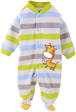 Little Kiddo Boy Girl Kids Clothes Animal Print Stripe Long Sleeve Baby Jumpsuit Romper