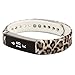 Humenn Wristband for Fitbit Alta Bands with Customize Metal Clasps and Secure Silicone Fastener Rings Small Leopard Print