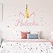 Unicorn Name Wall Decal - Custom Name Unicorn Decal - Girls Name Decal - Personalized Name Unicorn Wall Decal Nursery Decal - Girls Room Decal