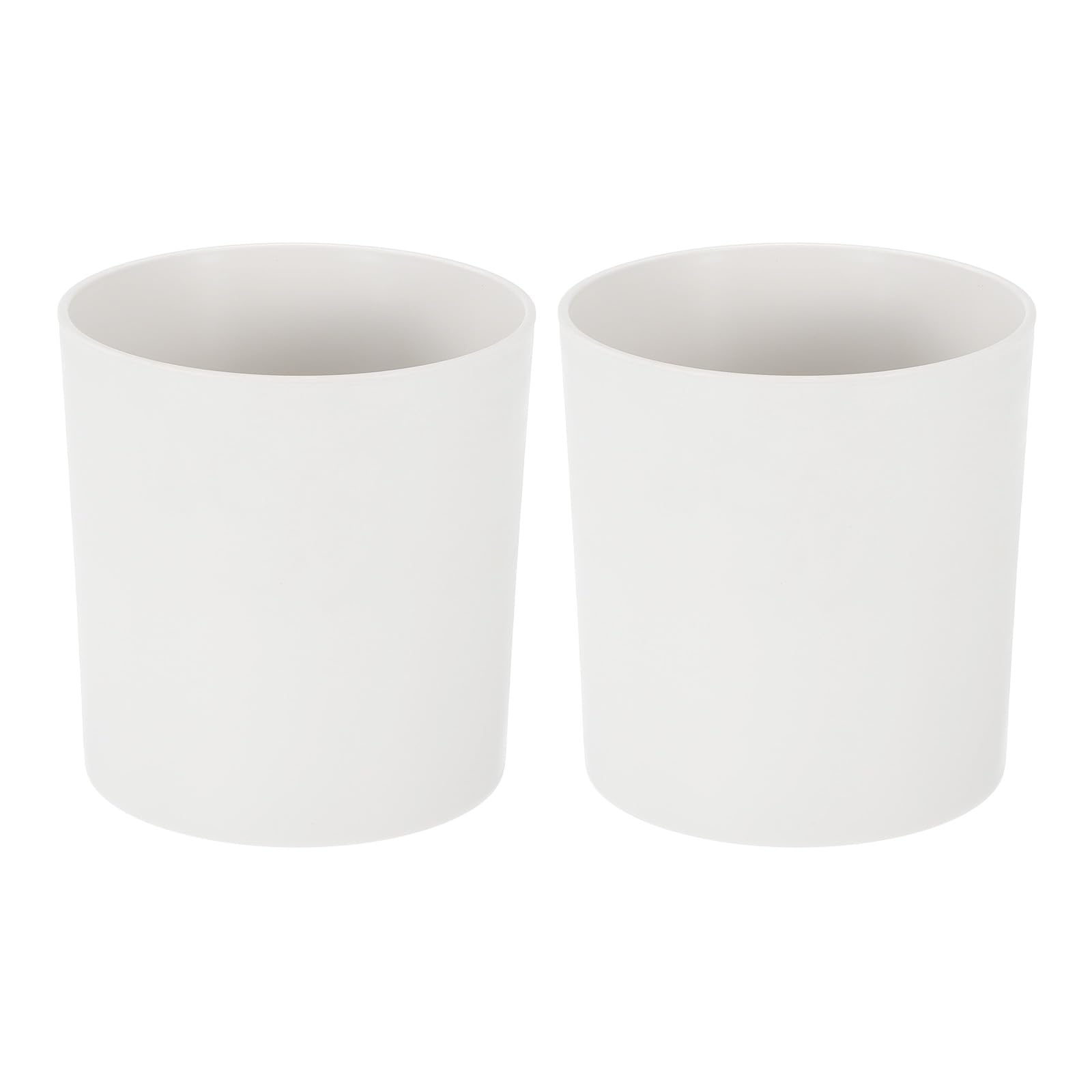 M METERXITY 2-Pack Plastic Plant Pots, 7 Inch Plastic Planters Round Flower Planter Containers Flower Pots for Indoor/Outdoor/Garden, Plant Holder [White]