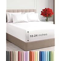 Extra Deep Queen Sheet Set - 6 Piece Breathable and Cooling Sheets - Hotel Luxury Bedding for Women, Men, Kids & Teens - Easy & Secure Fit - Soft and Wrinkle Free - Extra Deep Pockets - Antique White