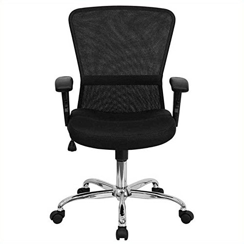 Flash Furniture GO-5307B-GG Mid-Back Black Mesh Contemporary Computer
Chair with Adjustable Arms and Chrome Base