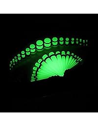 Juego de dilatadores de oreja de DeLove, 0.49 oz   0.00 oz acrílicos y tapones + túneles de silicona   Juego de dilatadores para orejas   Joyería para piercings corporales, 50 piezas