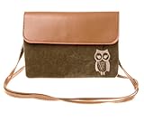 KISS GOLD (TM)Owl Print Horizontal Mini Cotton Cellphone Pouch
