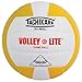 Tachikara SV-MNC Volley-Lite volleyball with Sensi-Tech cover, regulation size but lighter (gold/white)