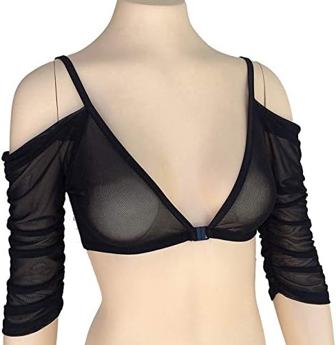 Sleevey Wonders Women's Basic 1/2 Sleeve Waterfall Mesh Sleeve Black