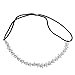 Lux Accessories Silver Flower Studded Bridal Special Occasion Stretch Headband