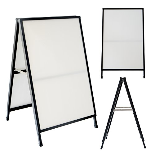 Outdoor AFrame Sidewalk Sign 24x36 Inch Sandwich Board, Black Coated