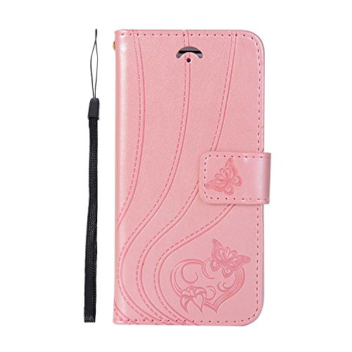 UNEXTATI Galaxy S8 Plus Stand Magnetic Flip Cover Card Holders & Hand Strap Wallet Case with Kickstand for Samsung Galaxy S8 Plus (Rose Gold)