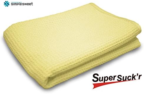 Microfiber Drying Cloth - Towel for Cars or Any Fast Absorption Use - Pro's Choice, Waffle Weave over Cheap Chamois, Shammy, Terry Cleaning Car Towel - SimpleSweet's Wash &amp; Drying Towel Large
