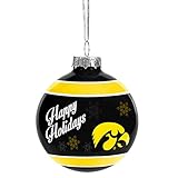 Iowa Hawkeyes Official NCAA Holiday Christmas Ornament Glass Ball by Forever Collectibles 466864