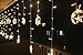 Led Star Curtain Lights, Moon Star String Light 138 LEDs 250CM Length with 8 Modes Plug in Fairy Lights Christmas Window Curtains Light for Home Decoration (Multicolor)