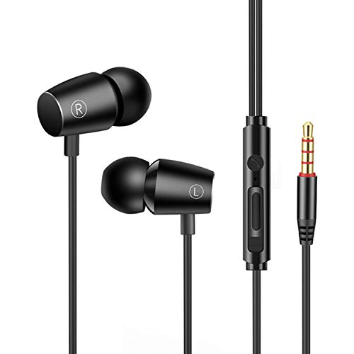 Earbuds, Wired Earphones with Microphone and Volume Control Stereo in-Ear Headphones for Running Workout Gym Headsets