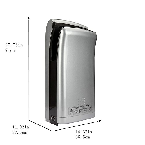 Interhas! Automatic Hand Dryer, Hand air dryer, for Home or commercial Bathrooms, Hotel, Restaurant, Powerful 1800W, Dry Hands in 5 s, Low Noise 65, ABS material