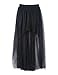 ASMAX HaoDuoYi Women Mesh Tulle High Low High Waist Tutu Princess Wedding Skirt Black