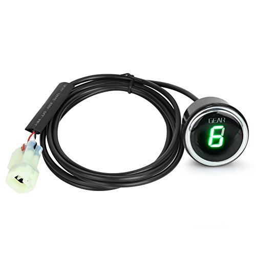 IDEA Waterproof Motorcycle Gear Indicator Plug & Play LED Display for Kawasaki (Round, Green)