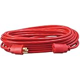 Coleman Cable 02408 14/3 SJTW Vinyl Outdoor Extension Cord, 50-Foot, Red