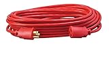 Coleman Cable 2408SW8804 24088804 14/3 SJTW Vinyl Outdoor Extension Cord, 50-Foot, Red, 50', Orange