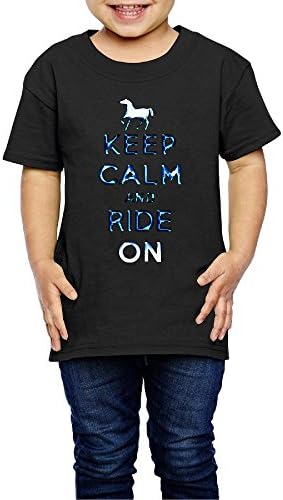 DSEPAA Horse Equestrian Gift Keep Calm Boys' Girls' Cotton Short Sleeve T-Shirt 4 Toddler