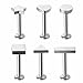 BodyJ4You 6-Pieces Labret Stud Cartilage Tragus Set 6mm or 8mm Earrings Barbell Kit 16G (1.2mm)