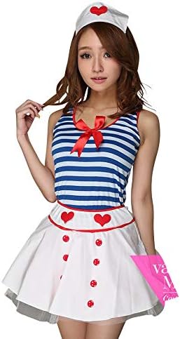 Amazon ヴァニティミィ コスチューム 3点セット 水兵 フレアーワンピースタイプ マリン Vcsar 8152 コスプレ 仮装 通販
