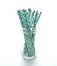 Frozen Snowflake Straws (25 Pack) - Christmas Straws, Teal Green Blue Paper Straws, Winter Snow Flakes Party Supplies