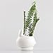 NCYP Indoor White Ceramic Flower Pot Garden Tabletop Kawaii Small Miniature Rabbit Bunny Planter Pot for Succulent Cactis with Tray 3.93 inches Sculpture (No Plants)