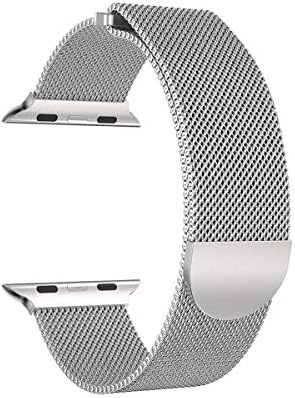 iTerk Compatible Stainless Steel Band for Apple Watch Mesh Milanese Loop Strap Bracelet for iWatch Series 4 Series 1 2 Series 3 with Magnetic Closure Clasp 38mm 40mm 42mm 44mm