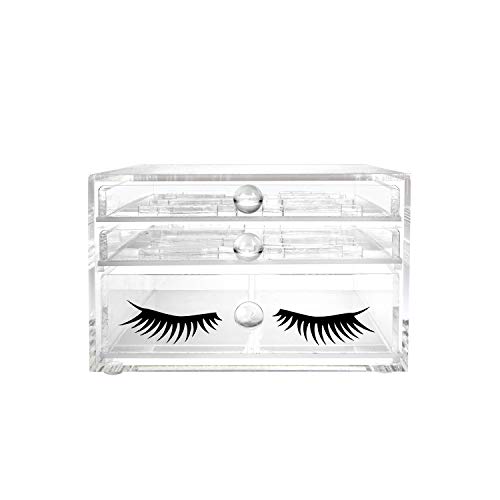 Ikee Design Acrylic False Eyelashes Holder & Makeup Tools Storage Drawer