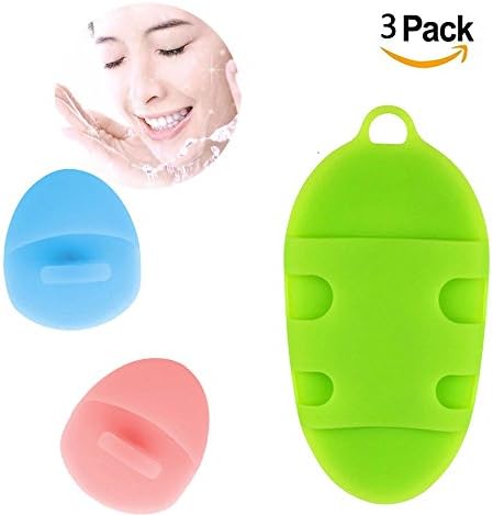 Silicone Body Scrubber Sponge+Silicone Facial Cleansing Pads - Jusdo Shower Washing Sponge Bathing Brush Cleaner Face Washing Exfoliation Bathing Glove