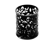 Lucoo Fashion Makeup Brush Vase Pattern Brush Pot Pen Holder Stationery Storage (Black)