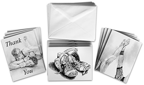 WRESTLING NOTECARD VARIETY 12-PACK #1 by Cauliflower Brand