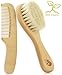 Natural Soft Newborn Baby Brush Set – Goat Hair Bristles with Eco-Friendly Wood Handle | Wooden Infant Cutie Comb by PomPerfect