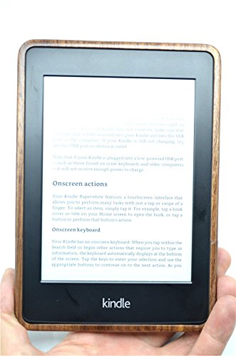VolksRose Amazon Kindle Paperwhite Wooden Case - Walnut Half Big Mandala Flower - Premium Quality Natural Bamboo / Wood Cover for All Kindle Paper White Versions