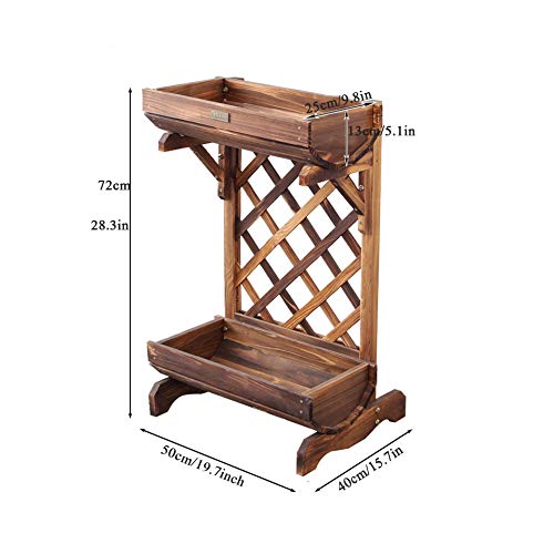 CJSWT Pflanzkasten Pflanzkübel aus Holz, Blumenkasten mit Rankgitter, Blumen-Topf Perfekt für Garten, Terrasse & Balkon – Bild 4