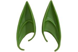 PINGYONGCHANG Silicone Halloween Fairy Pixie Elf Ears Earrings Colorful Sweet Cool Ear Clip Without Ear Holes Soft Pointed Goblin Ears Cosplay for Women Party Gifts Jewelry