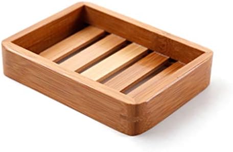 LIXMZZWJ Bamboo Soap box holder, Multi Function Storage Shelf for Home Desktop Wooden Organizer Wardrobe Shelf Men Women Travel Gift Rack (color : B Natural)