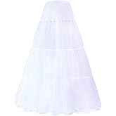 VanRose Women's Ankle Length Petticoat Bridal Wedding Slip Hoopless Crinoline Underskirt