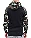 Interstate Apparel Men's Huge American Flag Black/Camo Raglan Baseball Hoodie Large Black